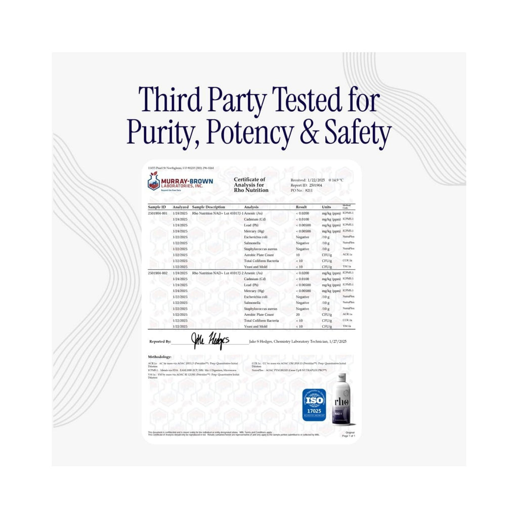 Rho Nutrition Liposomal NAD+ – Liquid Supplement Designed to Help Support Absorption – Active Form of NAD+ Helps Support Normal Cellular Health, Healthy Aging, Energy Metabolism and Overall Vitality